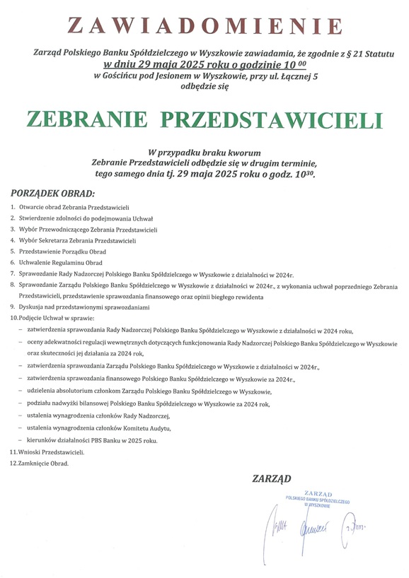 zebranie przedstawicieli 2025